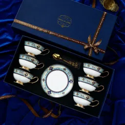 Pack of 6 Bone China Elegant Tea Cup with gift box-White(6)-image-13