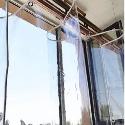 Window Windproof Curtains Waterproof Transparent Tent - For Outdoor,Balcony Sheet Clear, 500 GSM Rain Sun Dust Protections (5 x 8 FT)-image-10