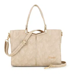 Exotic Cream-Coloured PU Structured Handheld Bag image 2