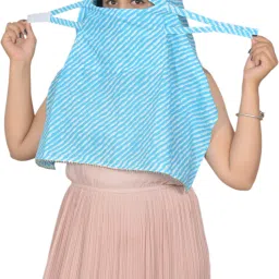 Floral Print Pure Cotton Women Blue Scarf, Fancy Scarf, Stole-image-36