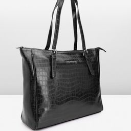 Lino Perros Croc Textured Structured Laptop Shoulder Bag image 2