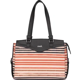 ZOUK Striped Structured Jute Shoulder Bag image 2