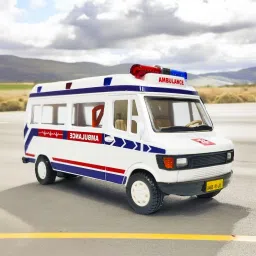 Ambulance Car Toy, Pull Back, Openable Tail Gate Stretcher Saline & Stand-10