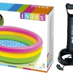 young star (USA*BOB-35) BEST SELLER,PEOPLE CHOICE PREMIUM QUALITY 2 FEETS(61 CM) WIDTH AND 22CM HEIGHT ,THREE COLOUR WATER BATH TUB POOL FOR YOURS LOVLY KIDS AND BABY WITH AIR PUMP.AGE 0-3 YEARS. Inflatable Swimming Pool, Inflatable Toy Pump image 2