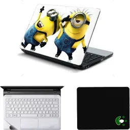 Mitram 3in1 Laptop Accessories Combo 15.6 Inch Dancing Minion laptop Skins Stickers, Mouse Pad and Palmrest Skin for HP-DELL-Lenovo-Asus-Acer Laptops || Notebooks Combo Set-picture-26