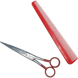 Hair Scissor Salon Barbers Scissors 6 inch&hair cutting comb Hair Styling X Scissors-image-88