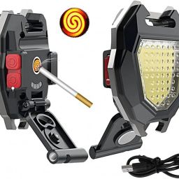 Portable Bright LED Keychain COB Light with 6 Lighting Modes & Cigar Lighter LED Front Light-13