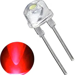 (Pack of 50 Pcs) Transparent Red LED 8mm 3V DC 2 Pin (RED) Light Electronic Hobby Kit-10
