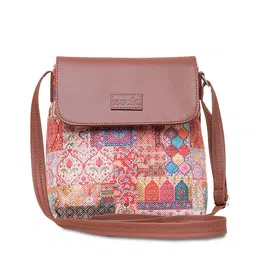 ZOUK Ethnic Motifs Printed Structured Sling Bag image 2