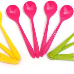 SET OF 12 Plastic Ice-cream Spoon, Dessert Spoon Set-image-73
