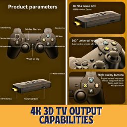 GROZA Wireless TV 2.4G 4K 3D M33 Game Stick Output Support 45 emulators, 30k + Games 30k+Games GB with Action, Adventure, Fighting, Racing-image-78