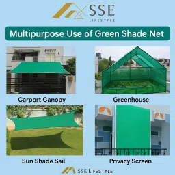sse Green Shade Net(10ft x 15ft), 50% Sunlight Block Multipurpose For Garden/Balcony Portable Green House image 4