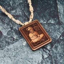 Tulsi Original & Natural Wood Tulsi Kanthi Mala With Hanuman ji Sita RaM Wood Chain-image-43