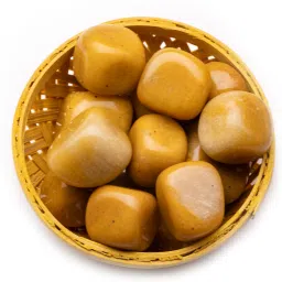 Yellow Aventurine Pebbles 200gm in Basket Regular Asymmetrical Crystal, Quartz Pebbles-image-91
