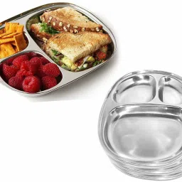 Stainless Steel pav bhaji Plate/Snacks/Dinner/Serving Plate Set Dinner Plate-image-36