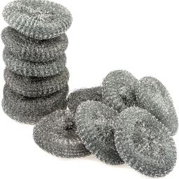 Round Metal Scrubber Brush for Dishes Pot Dish Cookware Cleaner Stainless Steel Scrub-image-62