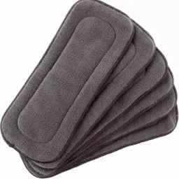 5 Layers Microfiber Grey Wet-free, Reusable, Washable Nappy Inserts (Pack of 6)-picture-14