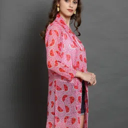 BAESD Women Printed Longline Open Front Shrug image 2