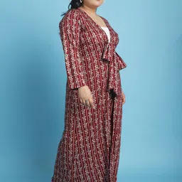 theRebelinme Plus Size Printed Longline Tie-Up Shrug image 3