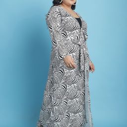 theRebelinme Plus Size Printed Longline Tie-Up Shrug image 3