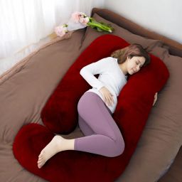 Polyester Fibre Solid Pregnancy Pillow Pack of 1-image-90