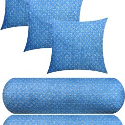 3 Cushion And 2 Microfibre Floral Bolster Pack of 5-image-99