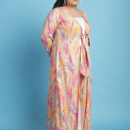 theRebelinme Plus Size Printed Longline Tie-Up Shrug image 5
