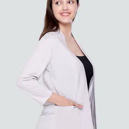 PLUSH PUSH THE FASHION Open Front Cotton Shrug image 2