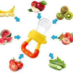 mastela Fruit/Food Feeder/Pacifier/Nibbler with Silicon Mesh in Box Packing (Yellow, Pack of 1) Teether and Feeder image 5