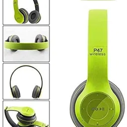 techpunch 100% SPLASH PROOF PREMIUM QUALITY WIRELESS HEADPHONE WITH MIC FOR CALLING. Bluetooth & Wired Headset image 2