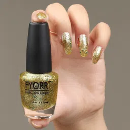 Daimond Shine Golden Sky Long Lasting Glitter Nail Paint Golden Sky-18