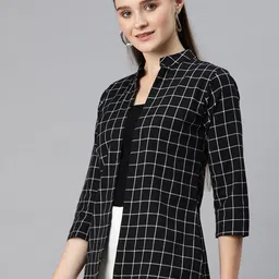 Cottinfab Checked Front Open Cotton Shrug image 3