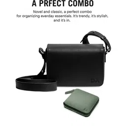 DailyObjects Leather Structured Sling Bag with Zip Wallet image 3