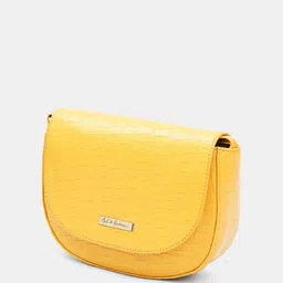 Mast & Harbour Yellow Textured Structured Sling Bag image 3