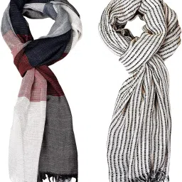 Self Design Pure Cotton Men Multicolor Stole-picture-21