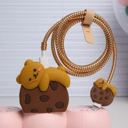 LN KART Cute Cartoon Protective Case for Ip 20W USB-C Adapter Charger Cable Cable Protector-image-63