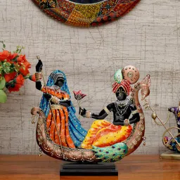 craft tree Metal Handpainted Decorative Couple Showpiece Boat-picture-37