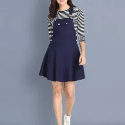 Women Blue Dungaree-image-34