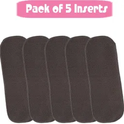 High Quality 5 Layer Cotton Microfiber Charcoal Insert Liner Reusable Washable Cotton Diaper Nappy Inserts for Baby Cloth Diapers (Pack of 5)-24