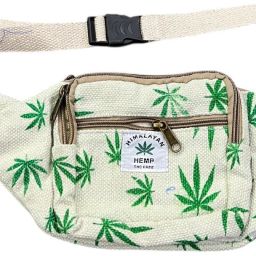 OJASH Handmade Printed Hemp Waist Bag | Eco-Friendly, Belt Pouch with Leaf Design Waist Bag-image-46