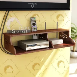 Set Top Box Stand / WIFI Router Stand / Wall Mount Stand / Wifi Holder Wooden Wall Shelf-picture-11