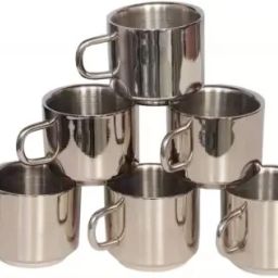 Pack of 6 Stainless Steel Hevy Stainless Steel Tea Cup set of 6 pcs (Steel)-image-66