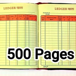 ATISHAY Ledger copy canvas - 500 Pages Ledger copy -full cloth heavy binding - 100gsm ledger paper - 500 Pgs 1-Part Ledger copy-image-46