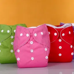 smilykid Pack Of 2 Reusable Cloth Diapers Washable, Adjustable Size with Insert Pads image 3