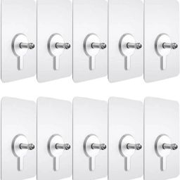 Adhesive Hooks, Detachable Self Adhesive Wall Screw Hooks, Punch-Free Hook 10-image-46