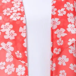 BAESD Floral Printed Open Front Longline Shrug image 4