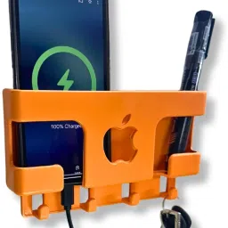M/S DSNS Multi purpose Wall Stand with Key chain & Remote Holder | Orange 1 Pies Mobile Holder-image-0