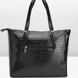 Lino Perros Croc Textured Structured Laptop Shoulder Bag image 3