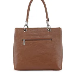 Toteteca Tan Brown Textured Structured Handheld Bag image 5