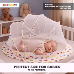 kidsmate Polyester Infants Washable Foldable Baby Mosquito Net | Bottomless Net for Infant Bed | Age 0-24 Months Mosquito Net image 5